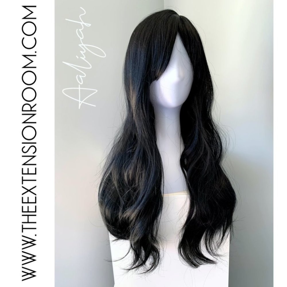 NEW Long Black Synthetic Wig with Bangs